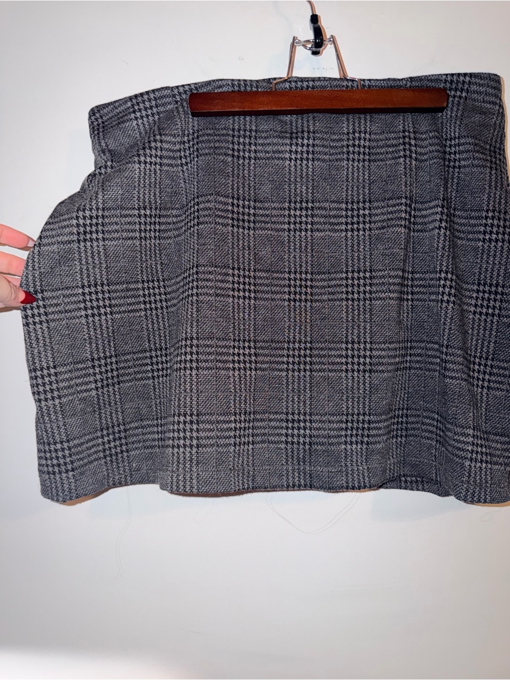 Halara Gray Plaid A-Line mini Skirt